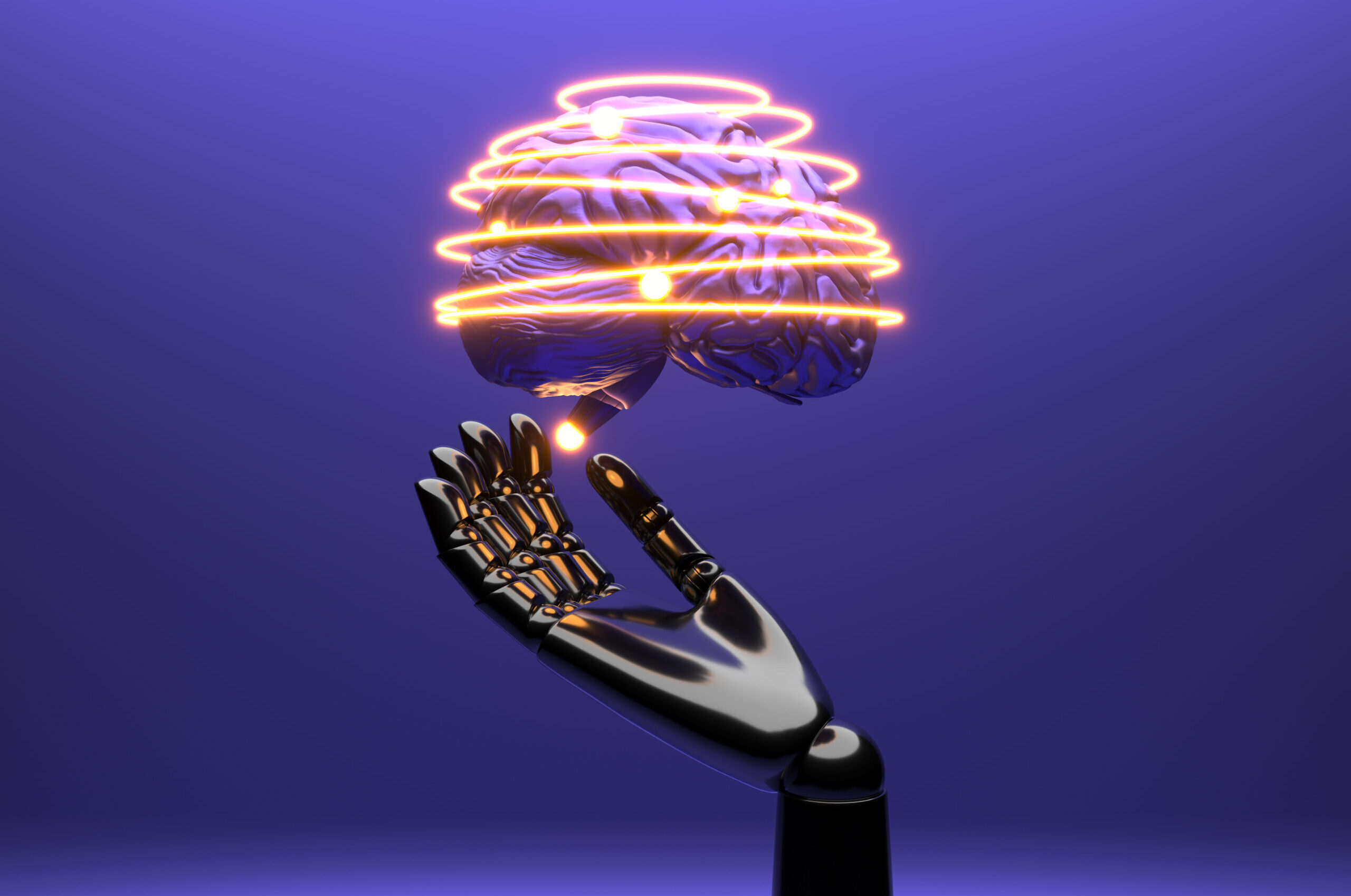 ai-cloud-concept-with-robot-arm